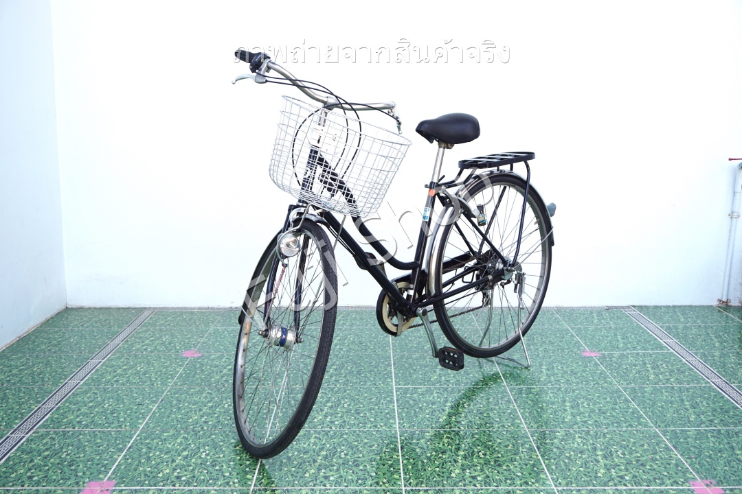จักรยานแม่บ้านญี่ปุ่น - ล้อ 27 นิ้ว - เกียร์ 6 สปีด - ไฟหน้าอัตโนมัติ - Bridgestone - สีดำ [จักรยานมือสอง]