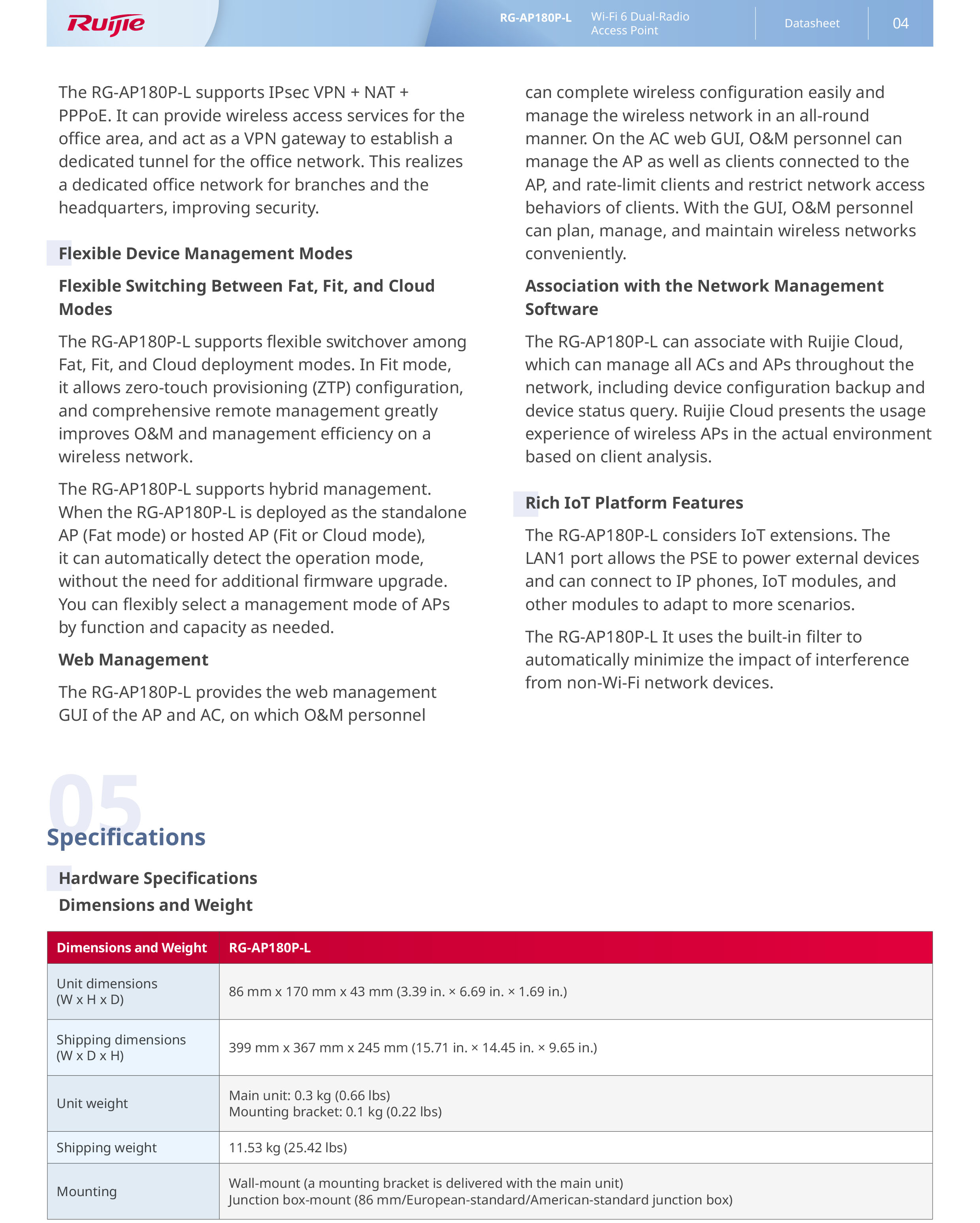 RUIJIE RG-AP180P-L , ACCESS POINT Wi-Fi 6 Dual-Radio 2.976 Gbps Wall Plate AP BY BILLIONAIRE SECURETECH RG-AP180P-L