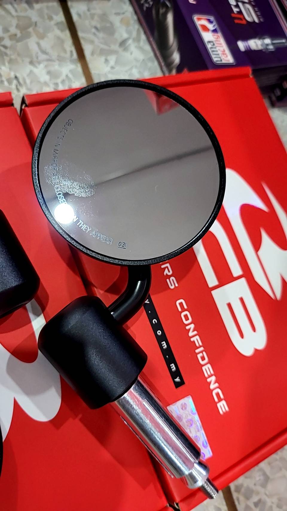 กระจกปลายแฮนด์ทรงกลม racingboy รุ่น S7