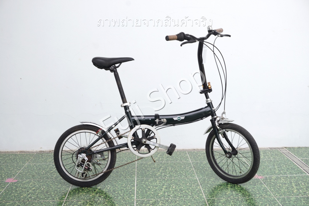 จักรยานพับได้ญี่ปุ่น - ล้อ 16 นิ้ว - มีเกียร์ - Mini Cooper - สีเขียว [จักรยานมือสอง]