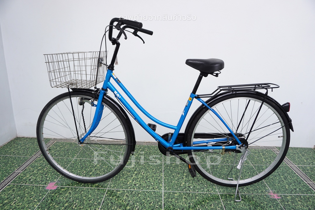จักรยานแม่บ้านญี่ปุ่น - ล้อ 27 นิ้ว - ไม่มีเกียร์ - ไฟหน้าอัตโนมัติ - NA2 - สีฟ้า [จักรยานมือสอง]