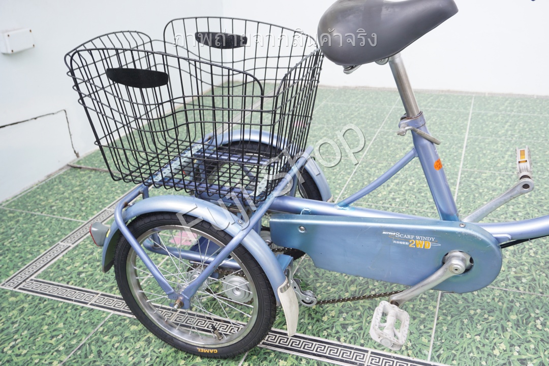 จักรยานสามล้อญี่ปุ่น - ล้อ 20/16 นิ้ว - มีเกียร์ - Miyata - สีเงิน [จักรยานมือสอง]