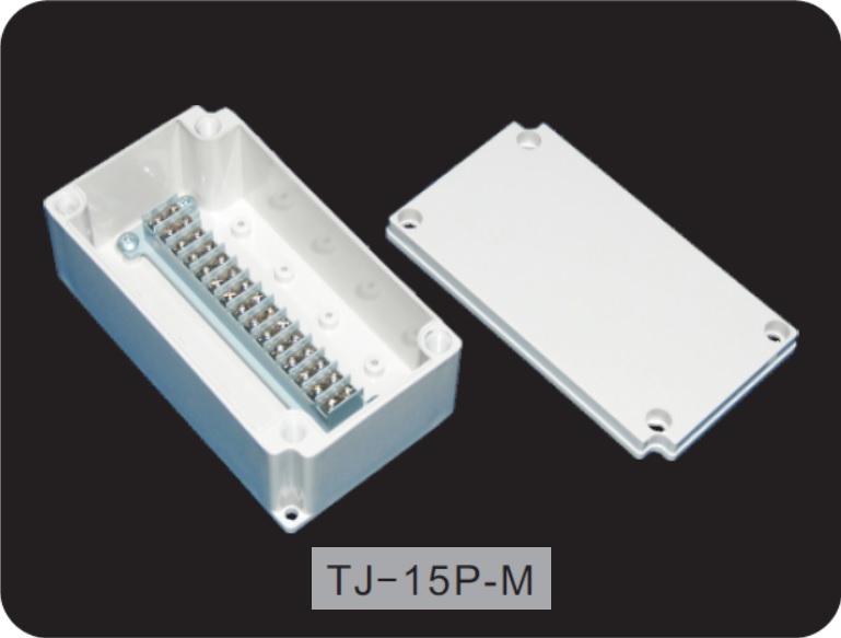 TJ-15P-M :Terminal Block Box IP66 (กล่องพลาสติก พร้อมเทอร์มินอลบล็อก)TIBOX , Size : 100x180x75 mm.