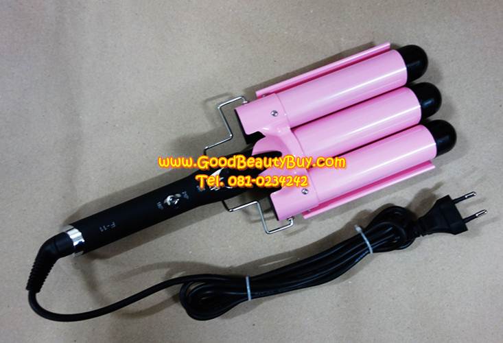 เครื่องทำผมลอนสไตล์เกาหลี เครื่องหนีบผมแกนสามลอน เครื่องม้วนผม ทำผมลอน ขนาดลอนใหญ่ 32mm (Junma Professional Hairdressing F11)