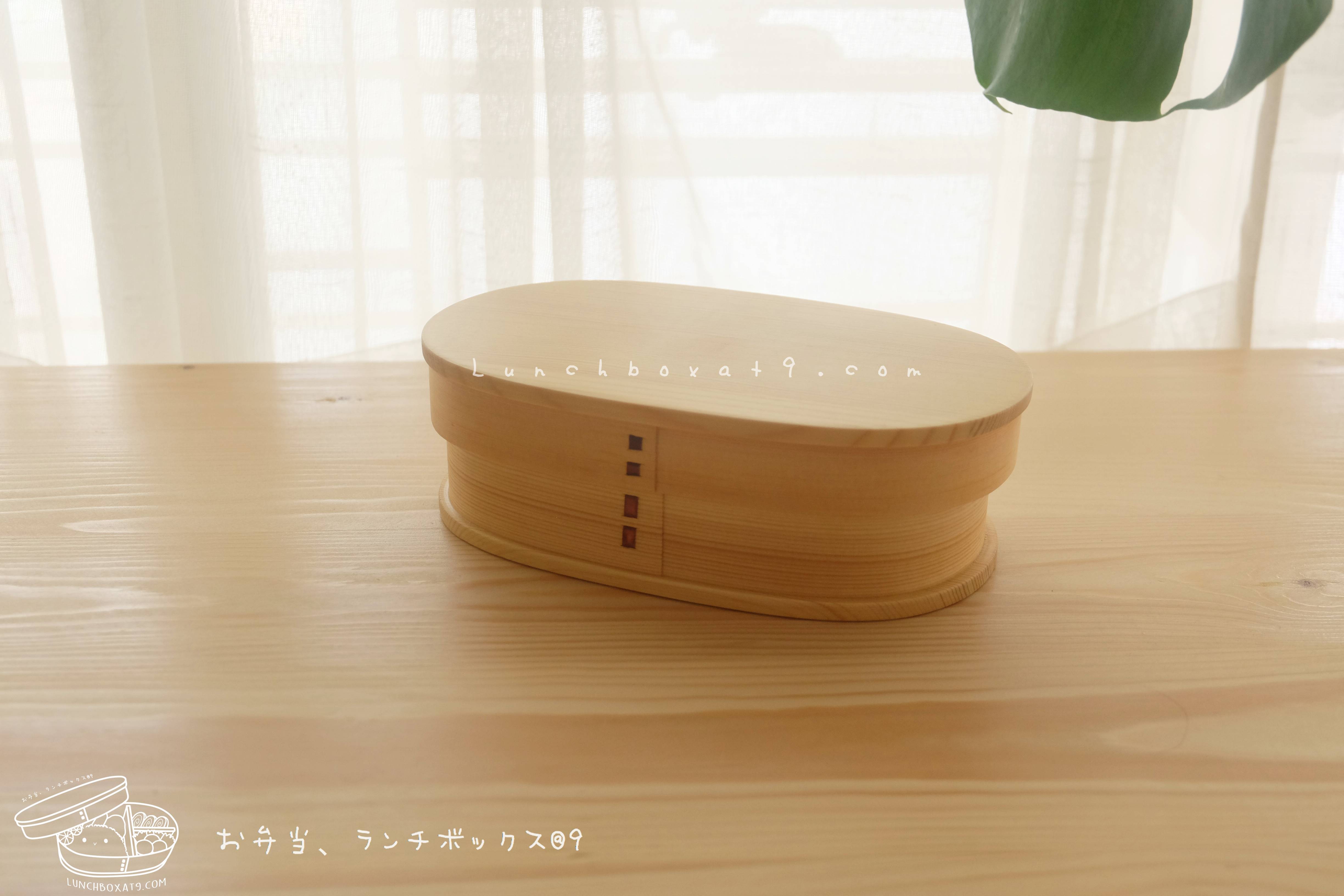 Oval Shiraki Bending magewappa bento box กล่องข้าวญี่ปุ่นรูปไข่สีไม้ 1 ชั้น