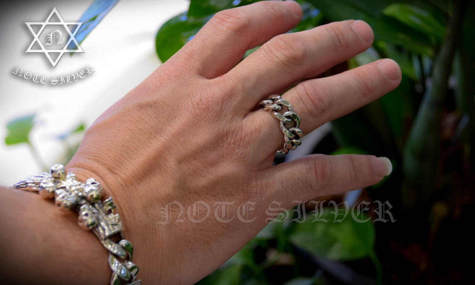 แหวนเงินแท้ลายเลส หน้ากว้าง 10 MM เนื้อเงินแท้ Sterling Silver 925 NSRG2688