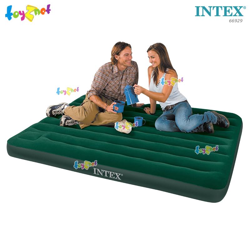 Intex Downy Airbed 5ft (Queen) 152x203x22 cm w/Built-in Foot Pump no.66929
