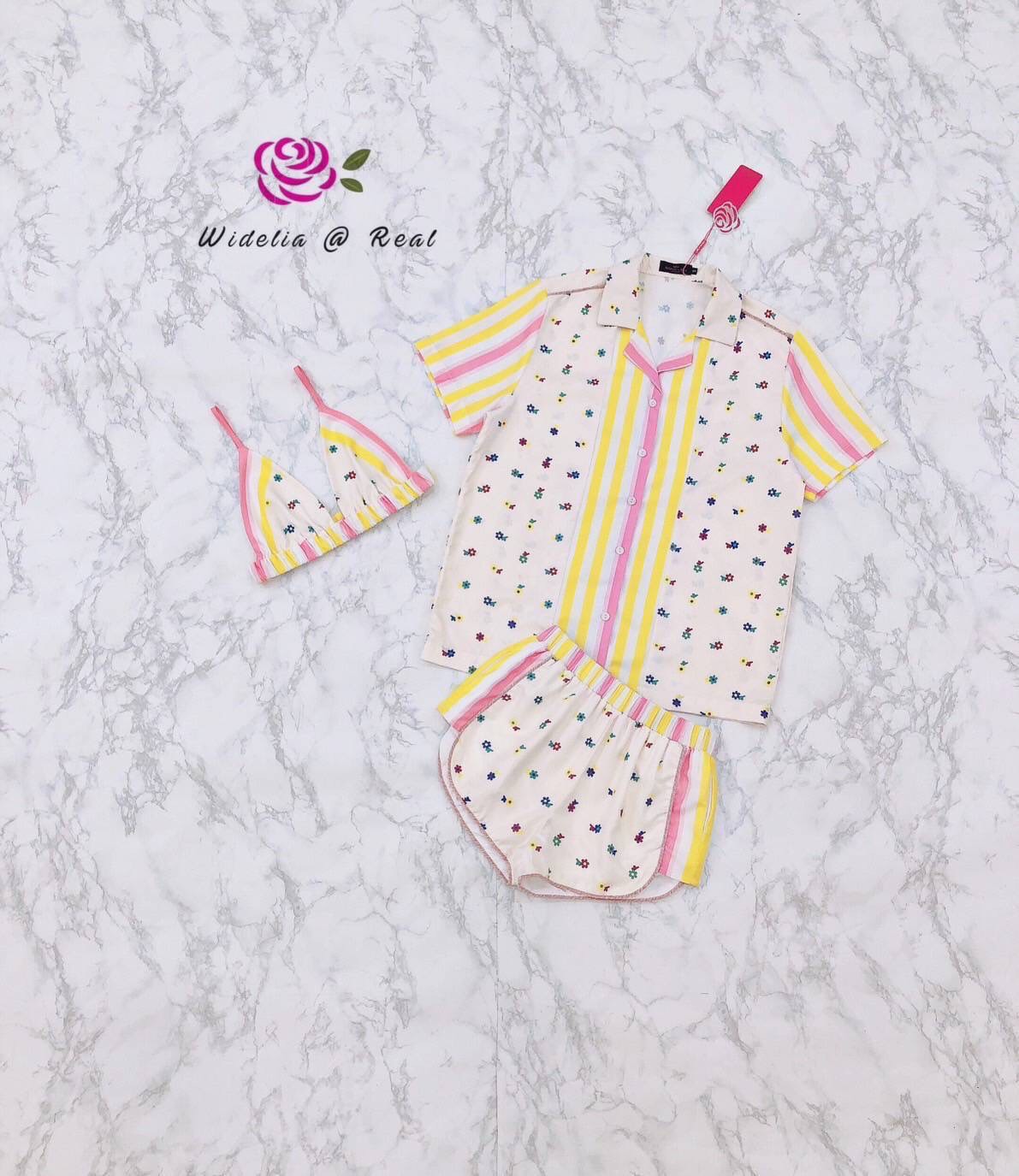 Myonly Set :: เสื้อครอปบรา มาพร้อมเสื้อคลุมทรงเชิ๊ตแขนสั้นเก๋