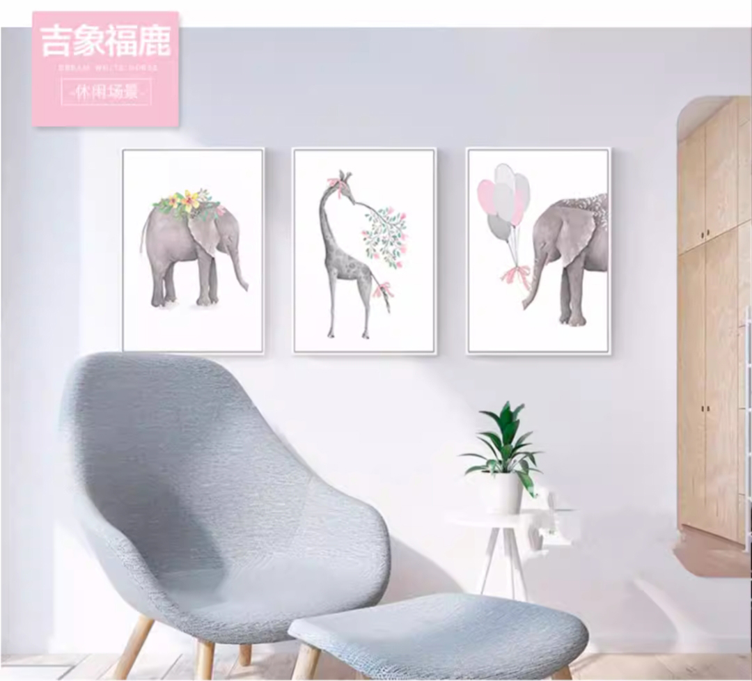 chang-1004 *พร้อมส่ง* ชุดปักครอสติช ลายเซต 3 ชิ้น ช้างคู่ยีราฟ (ไม่มีเดินเส้น ผ้า11CTพิมพ์ลาย ปัก 3 เส้นเล็ก) ขนาด 157*75 ซม.ผ้าครอสติช 11CTพิมพ์ลายปักบนผ้า ไหมคอตตอน 47 สี ผังลาย เข็ม