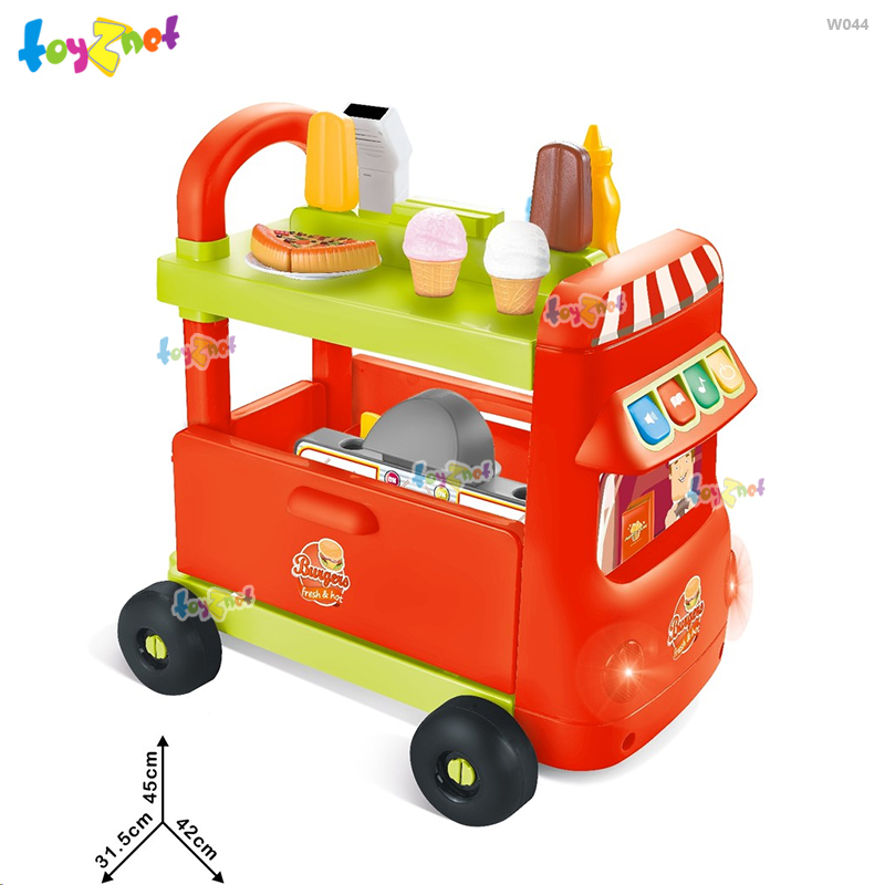 Toyznet ส่งฟรี ชุดรถเข็นขายอาหารฟาสฟูดส์ (37 ชิ้น) รุ่น W044
