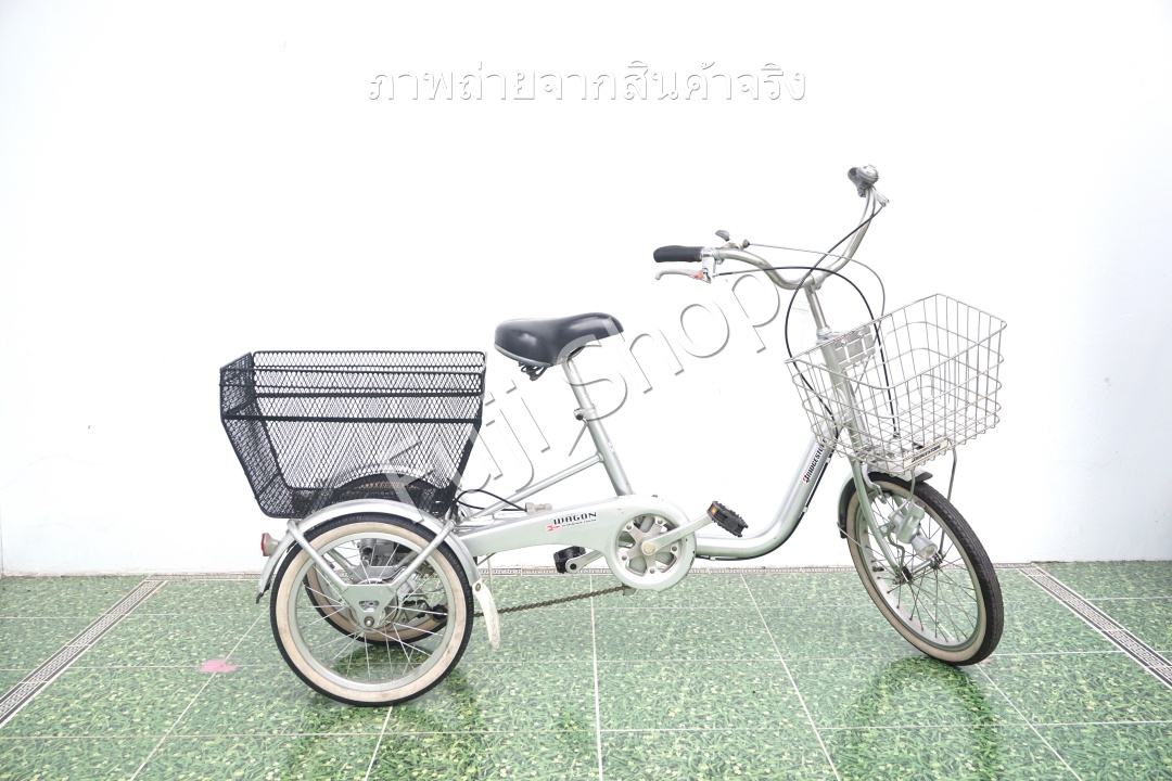 จักรยานสามล้อญี่ปุ่น - ล้อ 18/16 นิ้ว - มีเกียร์ - อลูมิเนียม - Bridgestone - สีเงิน [จักรยานมือสอง]
