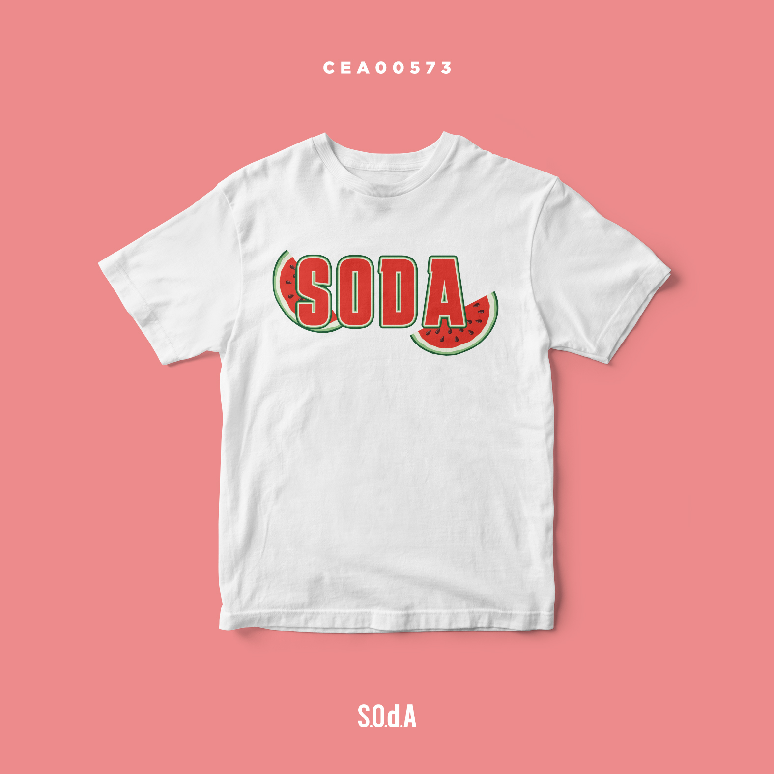 เสื้อยืด พิมพ์ลาย S.O.d.A Watermelon รหัส CEA00573 #เสื้อยืด #SOdA