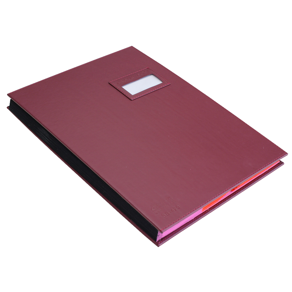 สมุดเสนอเซ็น ปกหนังเทียม ไส้กระดาษซับ F4 SB-420 คละสี