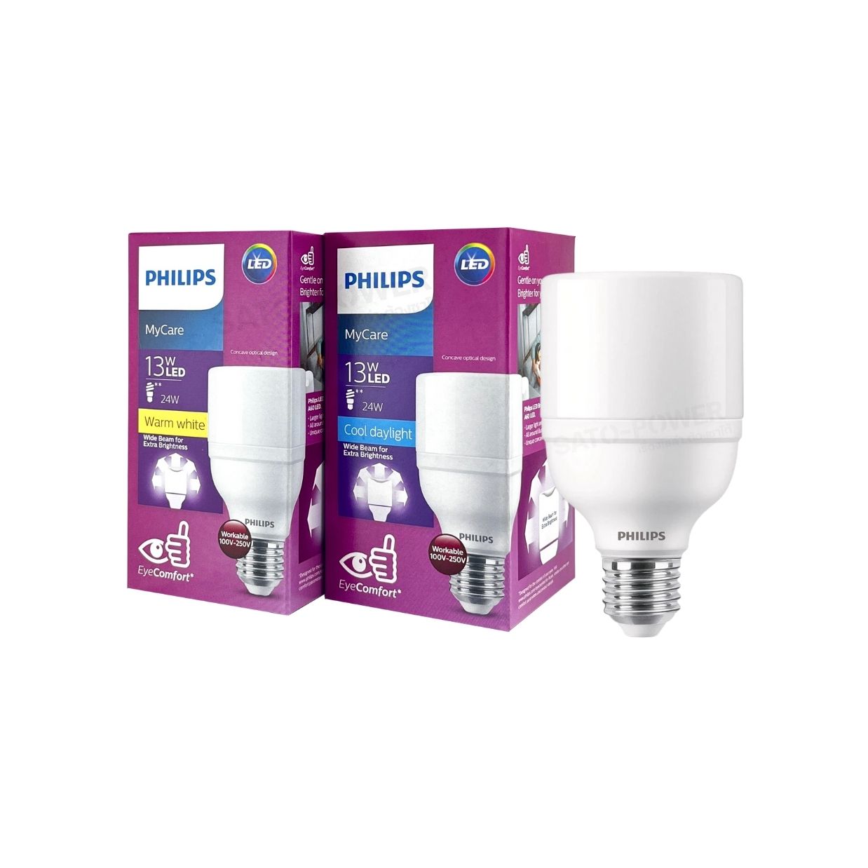 PHILIPS หลอดไฟ LED BRIGHT รุ่น MyCare E27 | 9W 11W 13W 15W 17W | แสงสบายตา