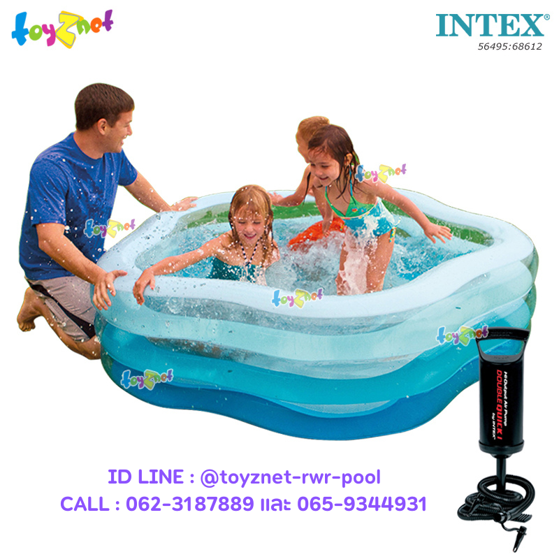 Intex Summer Colors Pool 1.85x1.80x0.53 m. no.56495 + DQI Air Pump