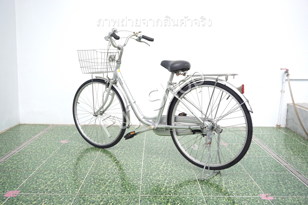 จักรยานแม่บ้านญี่ปุ่น - ล้อ 26 นิ้ว - เกียร์ดุม 3 สปีด - อลูมิเนียม - Bridgestone - สีเงิน [จักรยานมือสอง]