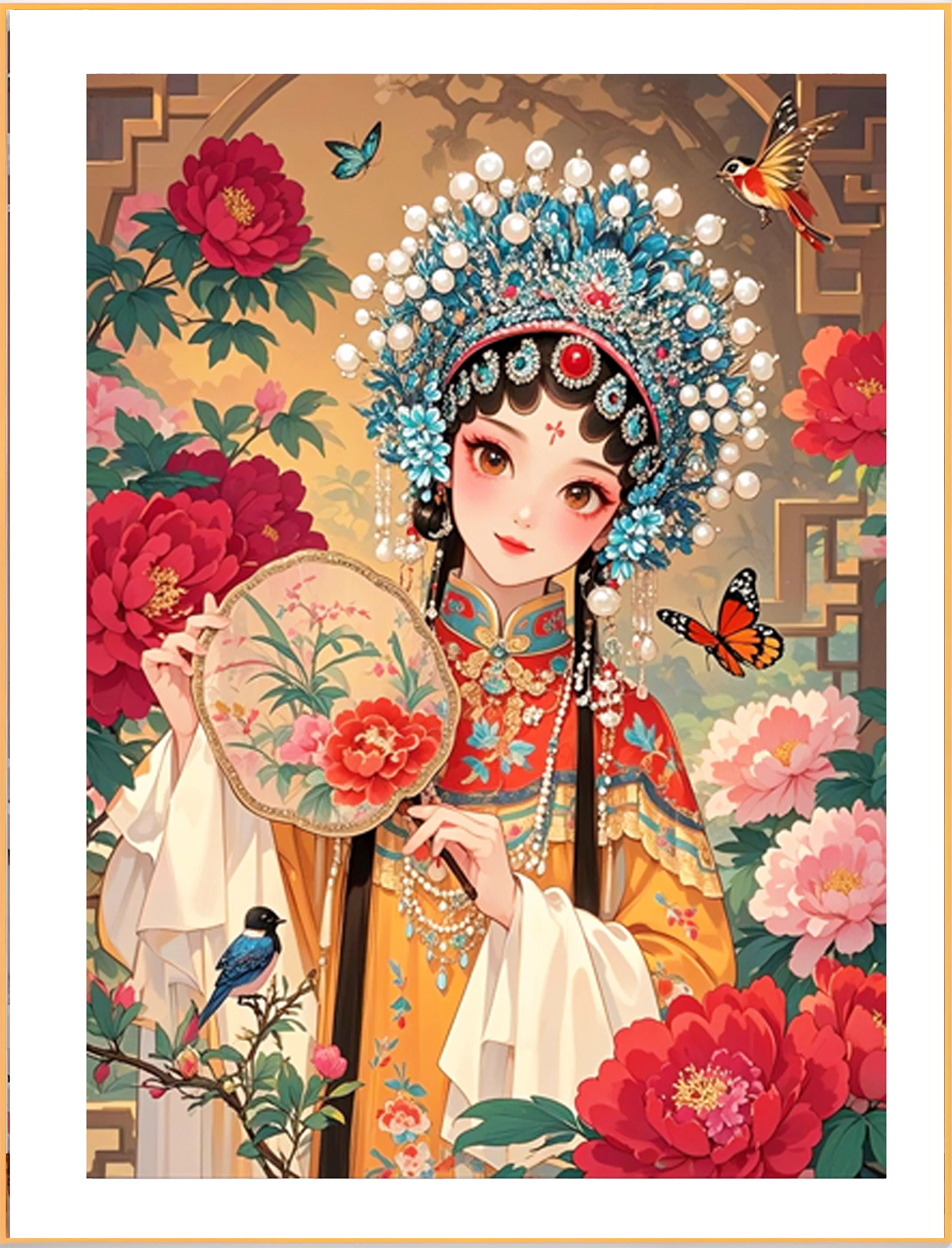 lady-1011 *พร้อมส่ง* ชุดปักครอสติช ลายสาวงามโบตั๋น (ปักเต็มผืนผ้า ไม่มีเดินเส้น ผ้า11CT พิมพ์ลาย ปัก 3 เส้นเล็ก) ขนาด 50*70 ซม ผ้าครอสติช 11CTพิมพ์ลายปักบนผ้า ไหมคอตตอน 35 สี ผังลาย เข็ม