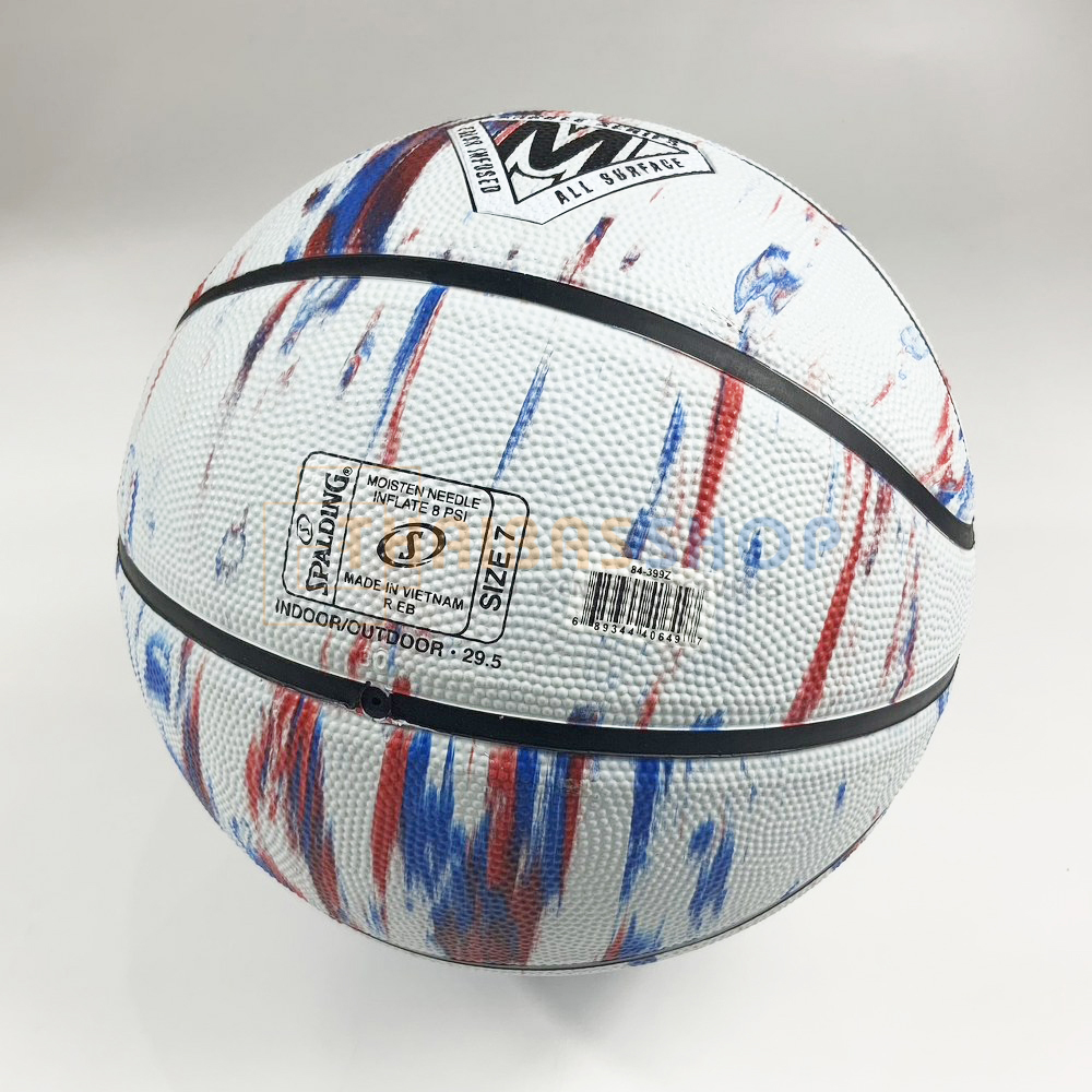 (ของแท้ 100%) บาสเกตบอล ลูกบาส Spalding Marble Series (Red White Blue) บาสเกตบอลยาง เบอร์7