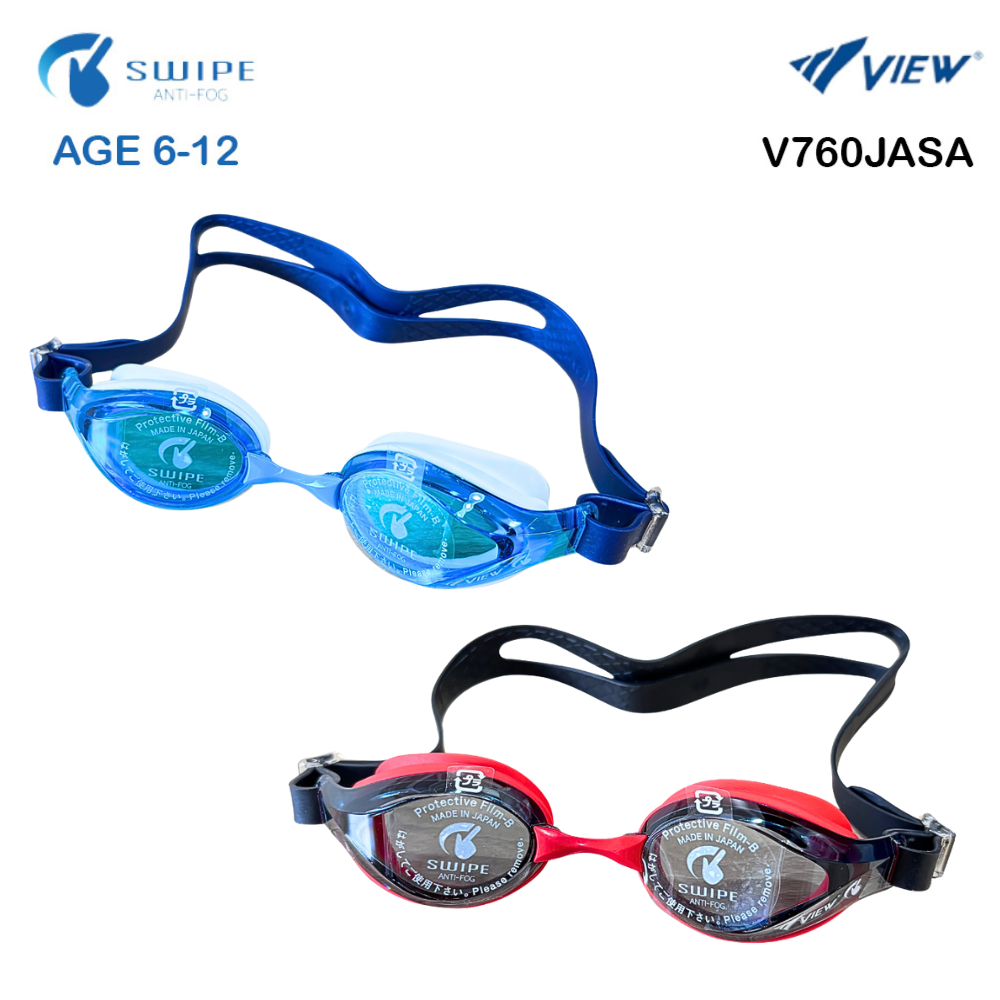 แว่นว่ายน้ำ View ของแท้ 100% รุ่น V760JASA เหมาะสำหรับเด็กอายุ 6-12 ปี เลนส์ช่วยป้องกันรังสี UV