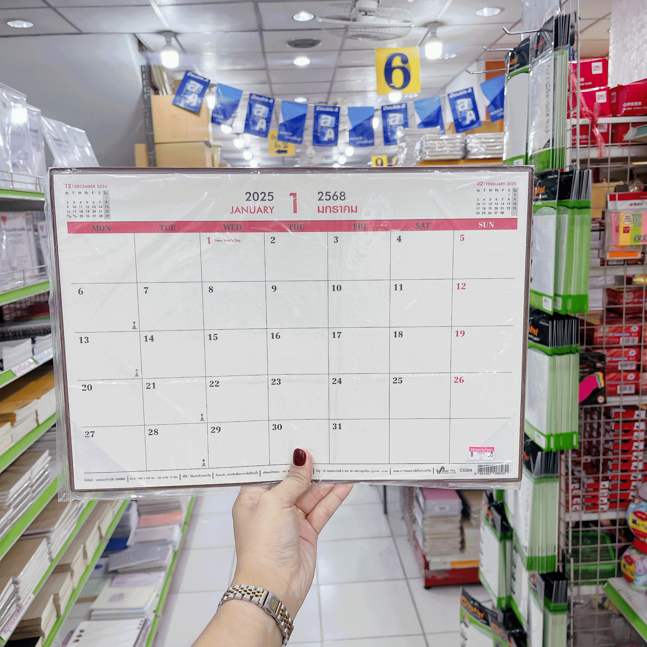 แพลนเนอร์ 2025 Planner 2025 ซิลเวอร์พิน Silverpins NO.CX524 ขนาด 380x260 มม. จำนวน 1 อัน (คละสี)