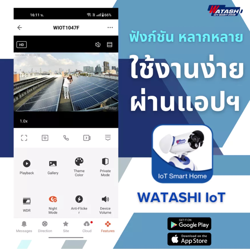 WATASHI WIOT1047F กล้องวงจรปิดระบบ IP WIFI 4 ล้านพิกเซล มีไมค์และลำโพงในตัว BY BILLIONAIRE SECURETECH WIOT1047F