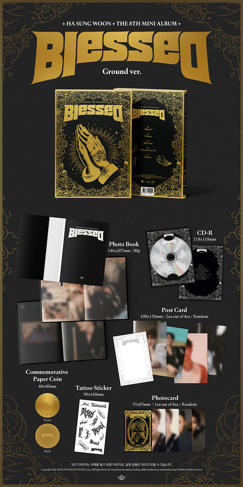 [PRE-ORDER] HA SUNG WOON - 8th Mini Album "Blessed"