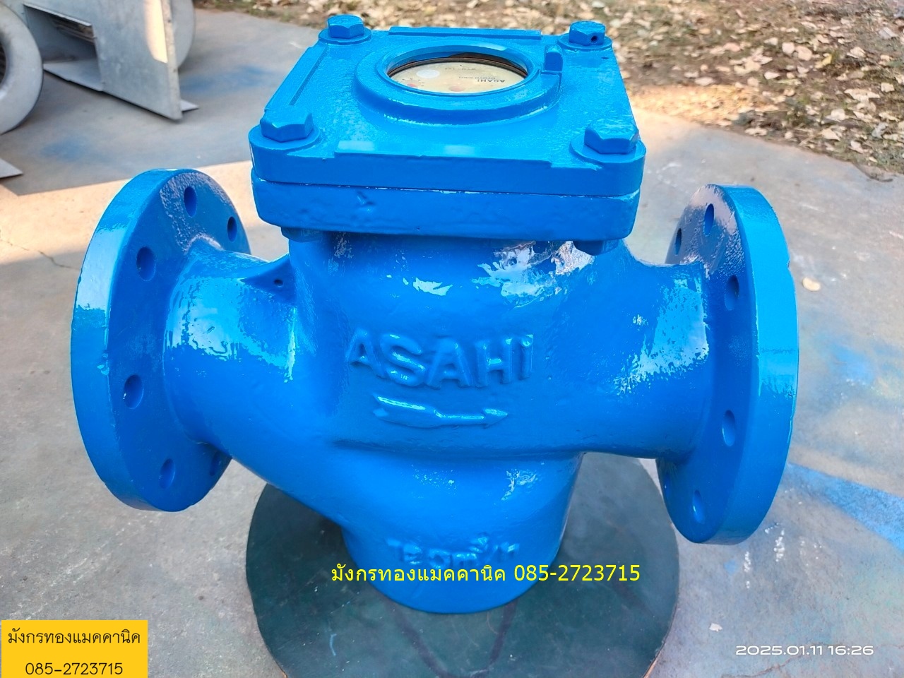 มิเตอร์น้ำ มาตรน้ำ ASAHI รุ่น WVM-100 ขนาด 4 นิ้ว ตัวมาตรวัดน้ำทำด้วยเหล็กหล่อ (Cast Iron FC20) ขับเคลื่อนด้วยระบบใบพัดชนิดแม่เหล็ก 2 ชั้น (Turbine Type,Magnetic Driving)