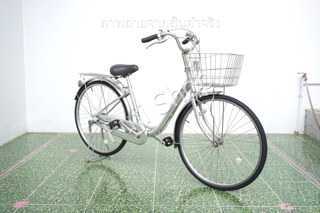 จักรยานแม่บ้านญี่ปุ่น - ล้อ 26 นิ้ว - เกียร์ดุม 3 สปีด - อลูมิเนียม - Bridgestone - สีเงิน [จักรยานมือสอง]