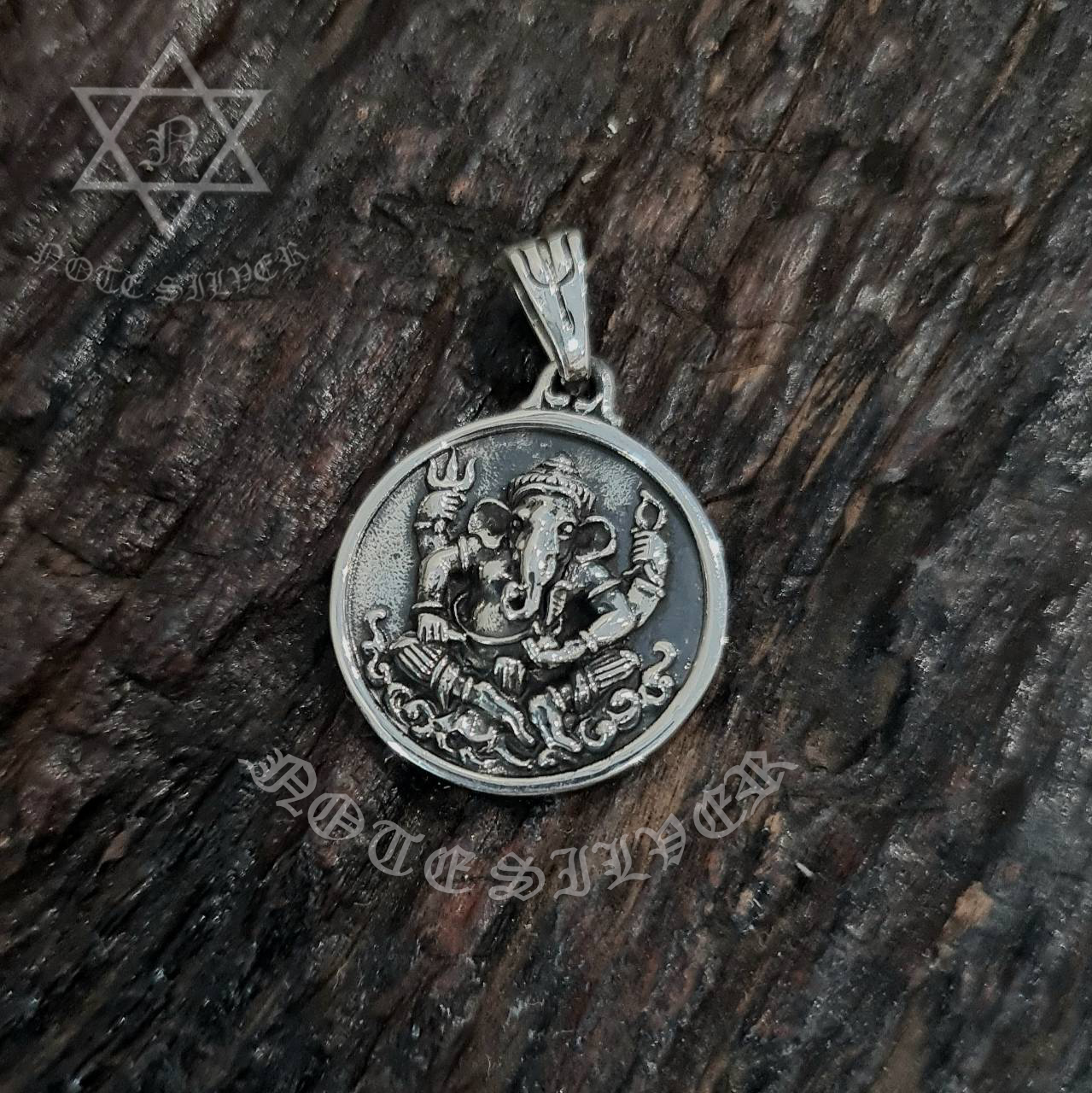 จี้พระพิฆเนศองค์กลม Sterling Silver 925 NSPD3084