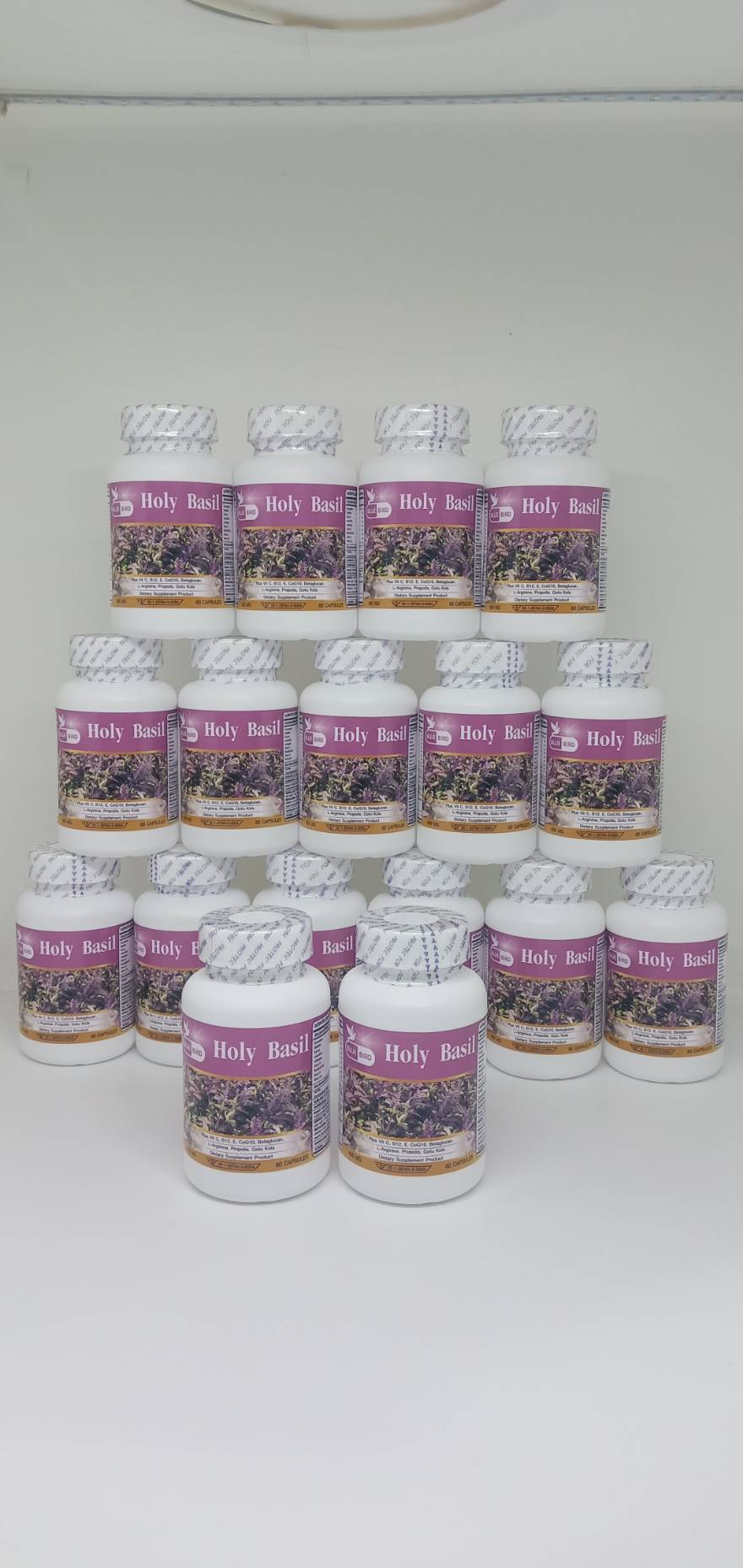 Holy Basil Plus กะเพรา พลัส ตรา บลูเบิร์ด 600 มก. 60 แคปซูล กระเพราแดง สมุนไพรกรดไหลย้อน