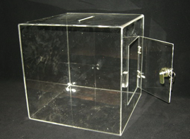 กล่องอะครีลิค หย่อนคูปองชิงโชค ขนาด 30 ซม./ประตูด้านหลัง