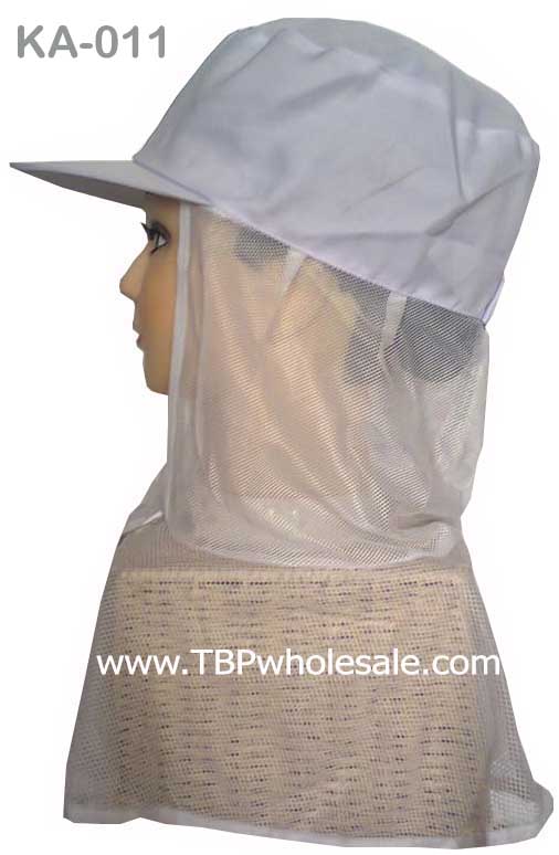 KA-011===ราคาส่ง 95 บาท ขั้นต่ำ 100 ใบ หมวกแก๊ปคลุมไหล่ ด้านบนเป็นผ้าโซล่อนอย่างดี มีตีนตุ๊กแกปรับศรีษะ และติดตีนตุ๊กแกตรงคาง ตาข่ายคลุมไหล่ สนใจติดต่อ 0810110084