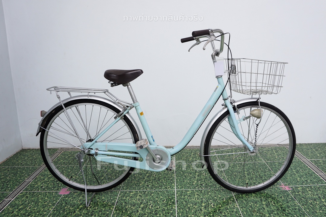 จักรยานแม่บ้านญี่ปุ่น - ล้อ 26 นิ้ว - ไม่มีเกียร์ - ไฟหน้าอัตโนมัติ - Romana - สีฟ้า [จักรยานมือสอง]