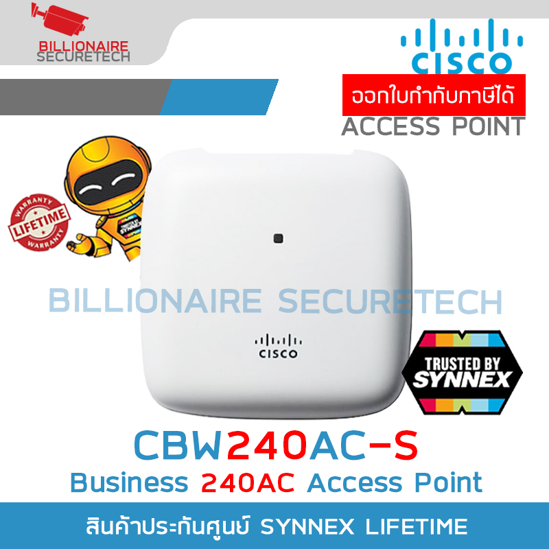 CISCO CBW240AC-S Business 240AC 802.11ac 4x4 Wave 2 Access Point Ceiling Mount BY BILLIONAIRE SECURETECH CBW240AC-S