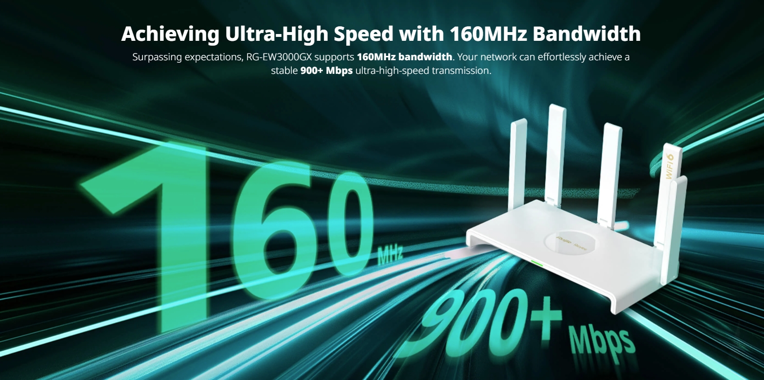 RUIJIE RG-EW3000GX CLOUD ROUTER Wi-Fi 6, 3000Mbps, Dual-WAN, Dual Band 2.4/5GHz BY BILLIONAIRE SECURETECH RG-EW3000GX