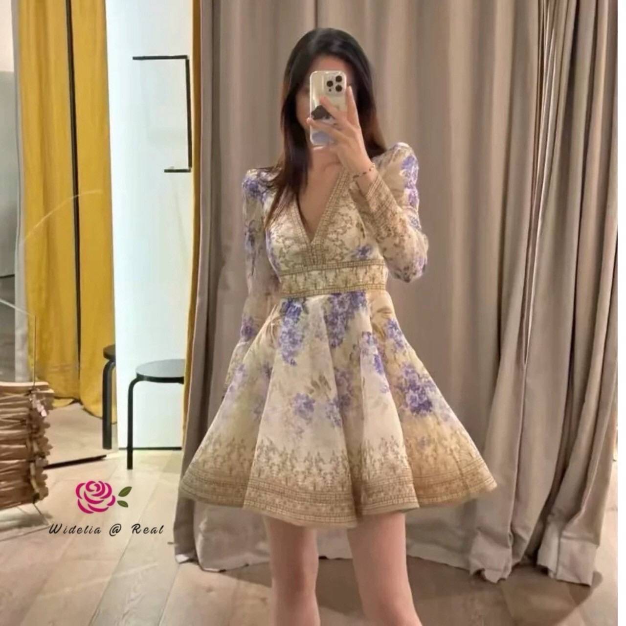 ZMM เดรสสั้นตัวสวย งานเก๋ ใส่ง่าย คอวีสวย เนื้อผ้าสวยงานเกรดพรีเมี่ยม