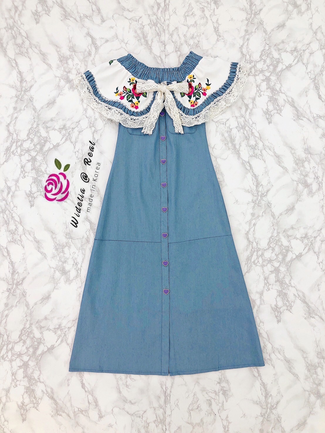 Ob Dress เดรสปาดไหล่แสนสวย (สียีนส์)