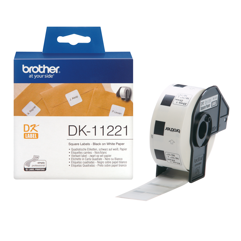 ป้ายสติ๊กเกอร์พิมพ์อักษร BROTHER DK-11221 - 23mm x 23mm