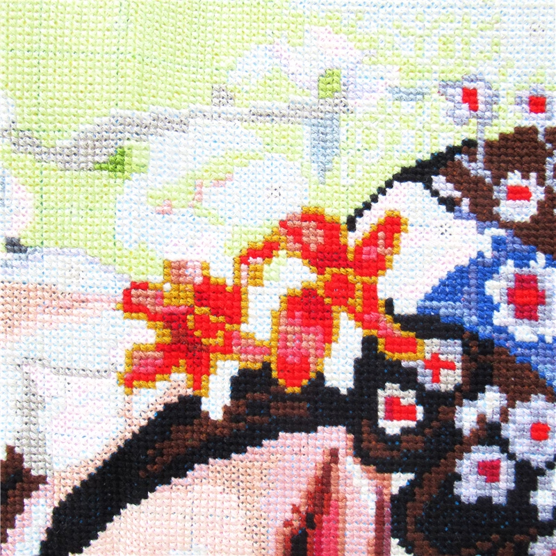 lady-1023 *พร้อมส่ง* ชุดปักครอสติช ลายสาวงามจีน (ปักเต็มผืนผ้า ไม่มีเดินเส้น ปักครั้งละ 3 เส้นเล็ก) ขนาด 50*65 ซม.ผ้าครอสติช 11CTพิมพ์ลายปักบนผ้า ไหมคอตตอน 36 สี ผังลาย เข็ม