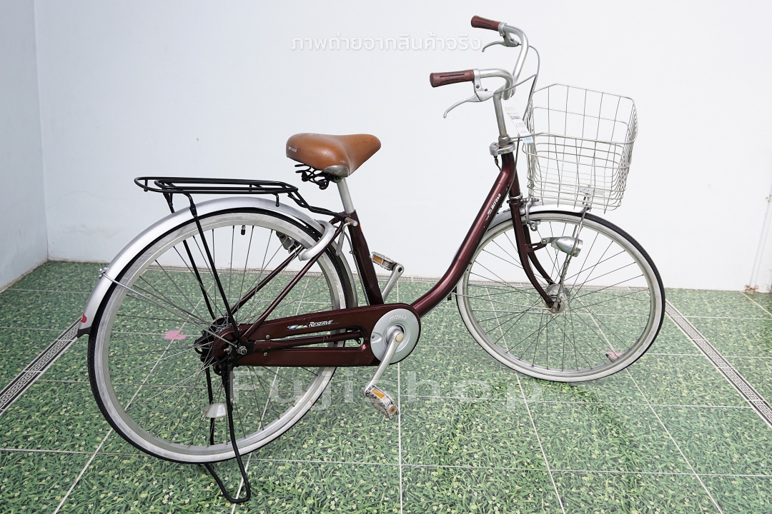 จักรยานแม่บ้านญี่ปุ่น - ล้อ 26 นิ้ว - ไม่มีเกียร์ - อลูมิเนียม - ไฟหน้าอัตโนมัติ - Miyata - สีน้ำตาล [จักรยานมือสอง]