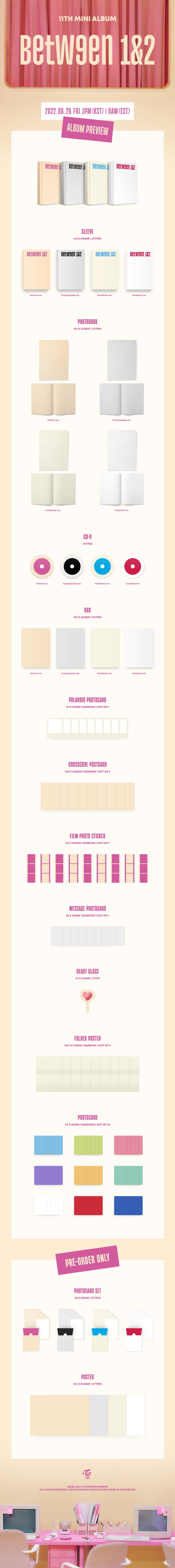 [PRE-ORDER] TWICE - 11th Mini Album "BETWEEN 1&2"