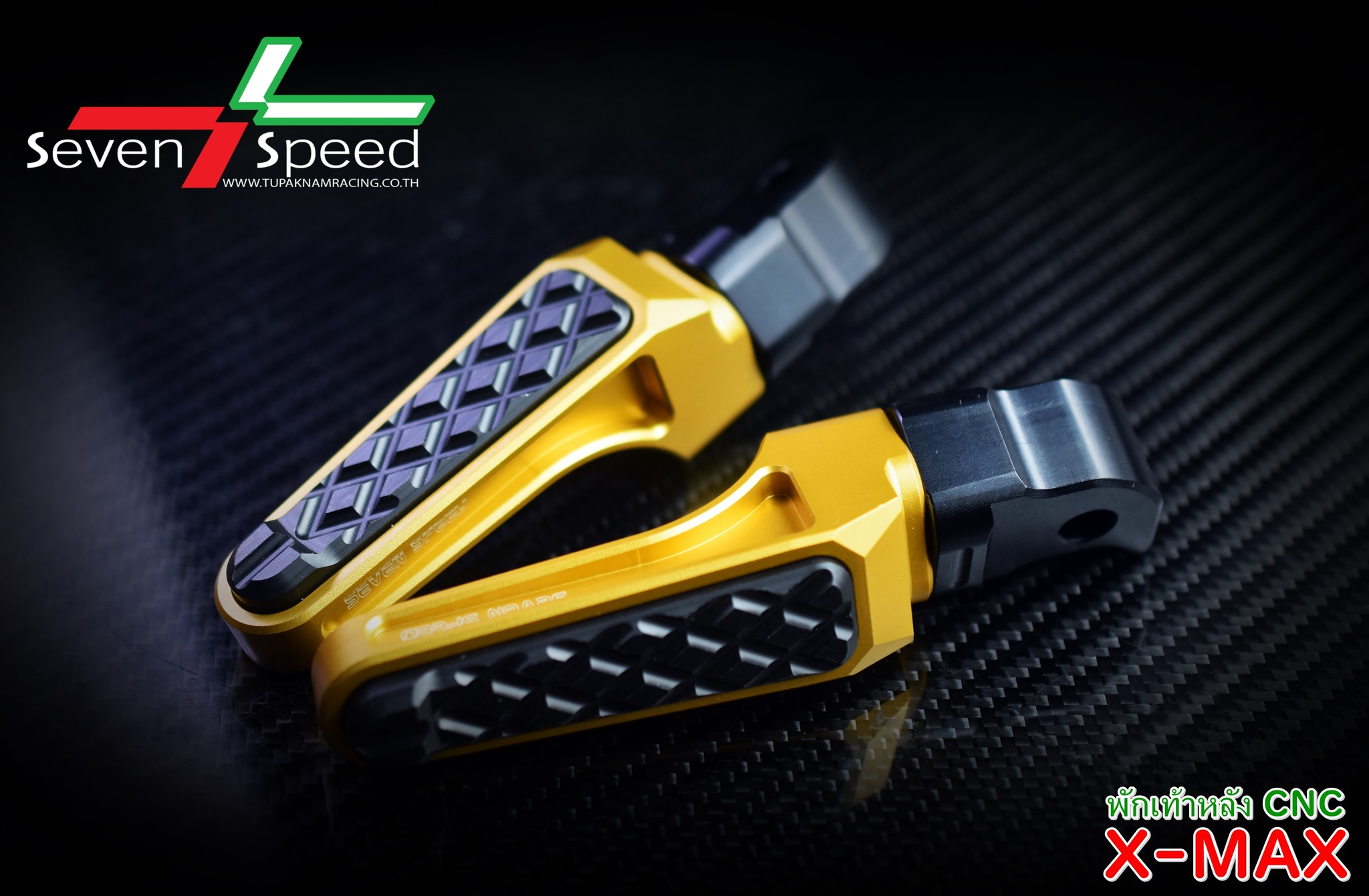 พักเท้าหลัง CNC ตรงรุ่น PG-1/N-MAX155 ปี2020/X-MAX300 พักเท้าหลังSevenspeed ราคา 900 บาท