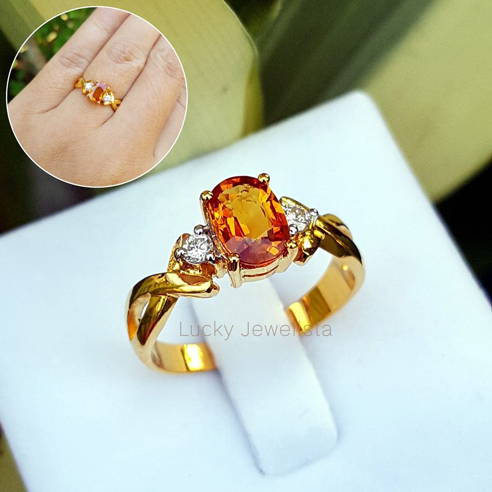แหวนพลอยบุษราคัมบางกะจะ Yellow sapphire