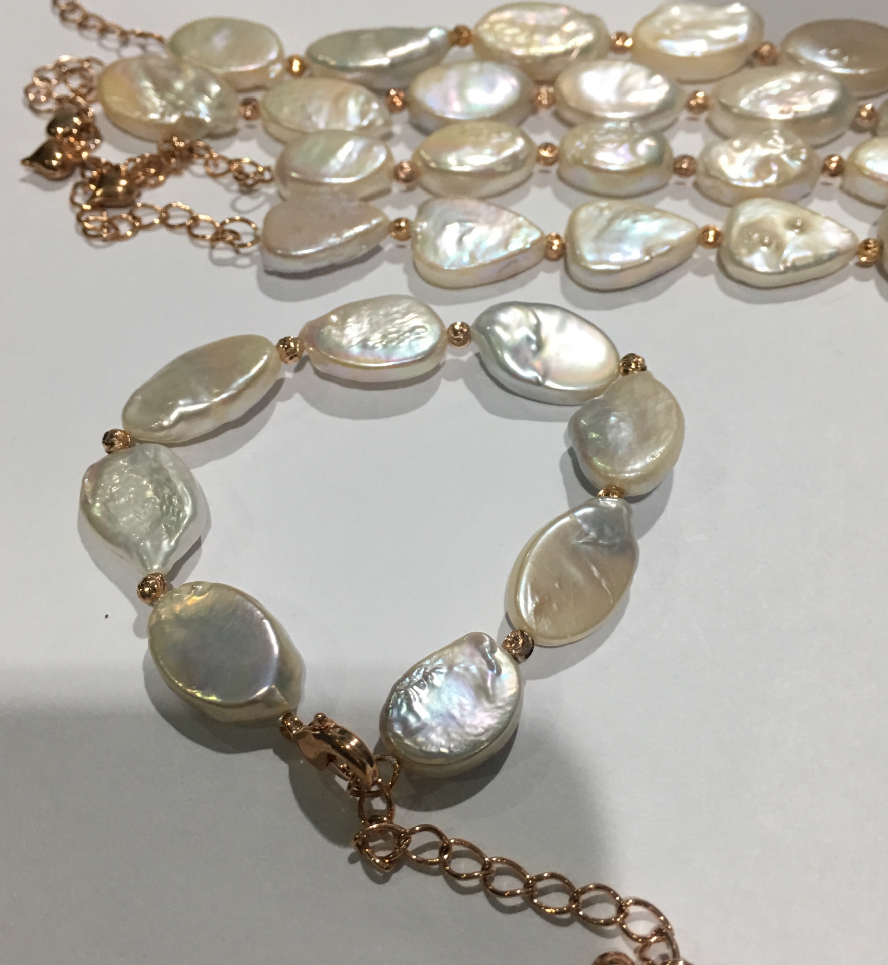 สร้อยข้อมือไข่มุกแท้ บาร๊อค (ตามรูป) ขนาด 12-13 มิล