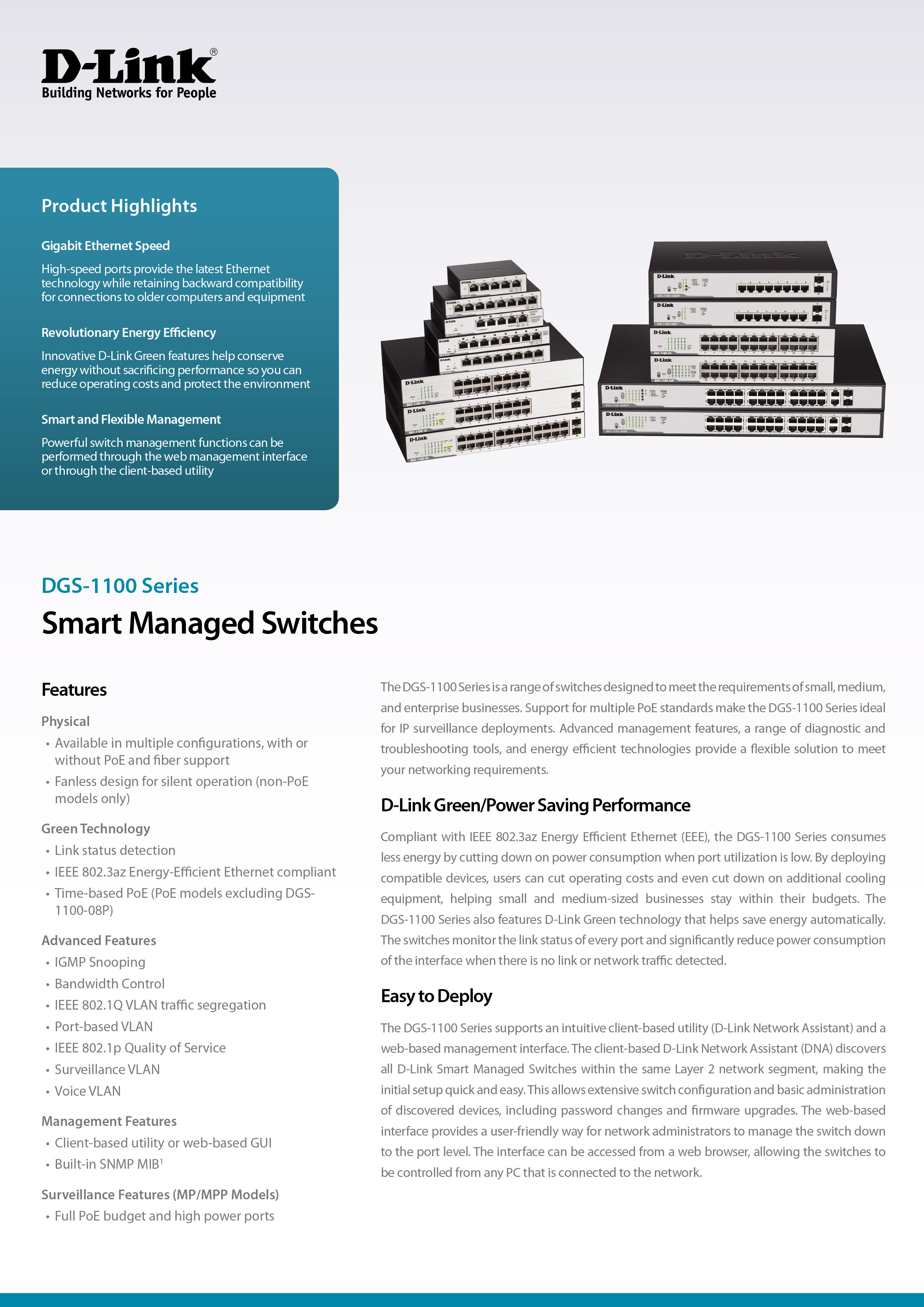 D-LINK DGS-1100-24P : 24-Port PoE Gigabit Smart Managed Switch BY BILLIONAIRE SECURETECH DGS-1100-24P