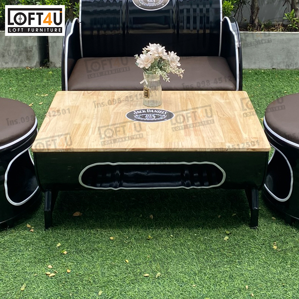 โต๊ะกลาง : Steel Barrel Table (60x90Cm)