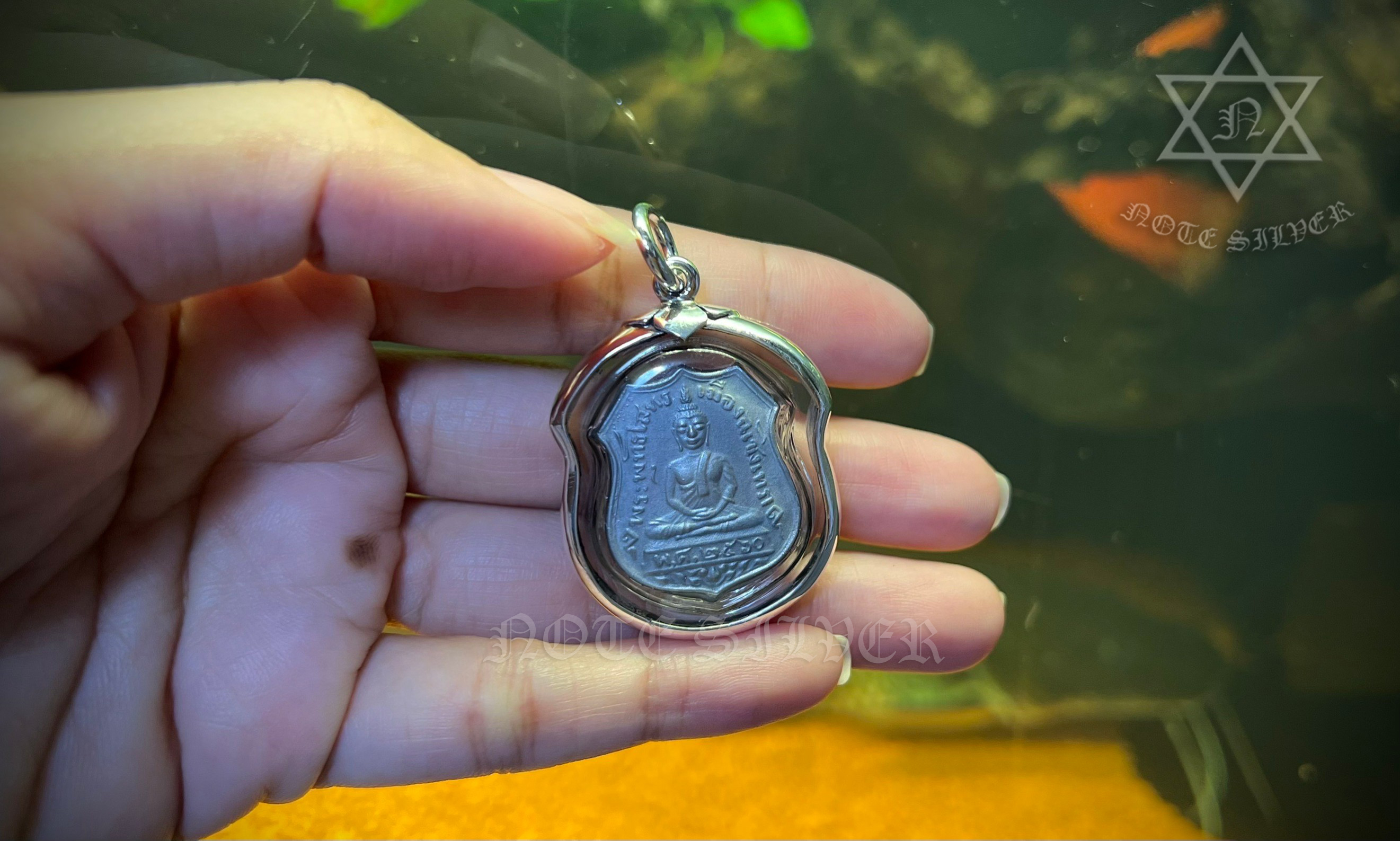 เลี่ยมผ่าหวาย กรอบเงินแท้ Sterling Silver 925 NSSV2935