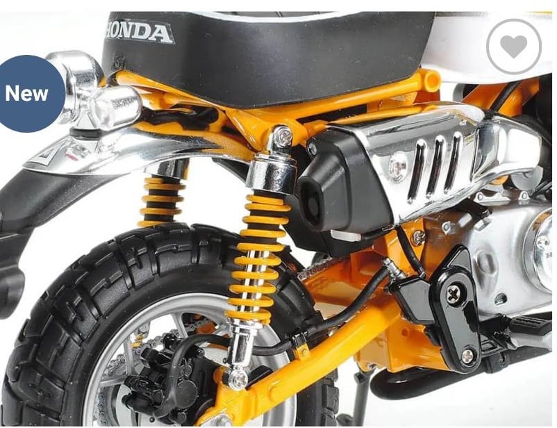 โมเดลฮอนด้ามังกี้ Tamiya Honda Monkey125 1:12 ชุดประกอบโมเดลพลาสติกขนาด 1/12 ความยาว 14 ซม. กว้าง: 6 ซม. สูง: 8 ซม. ราคากล่องละ 950 บาท