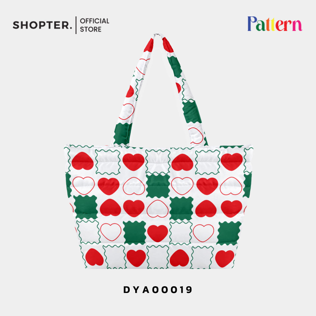 กระเป๋า Fluffy Shopper Tote Bag Give You My Heart ❤️ รหัส DYA00019 #Pattern #SHOPTER