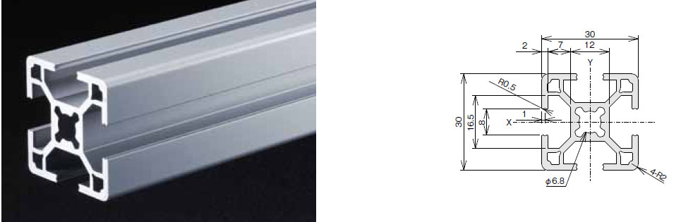 อลูมิเนียมโปรไฟล์ 3030 (แบ่งขาย 10 cm)